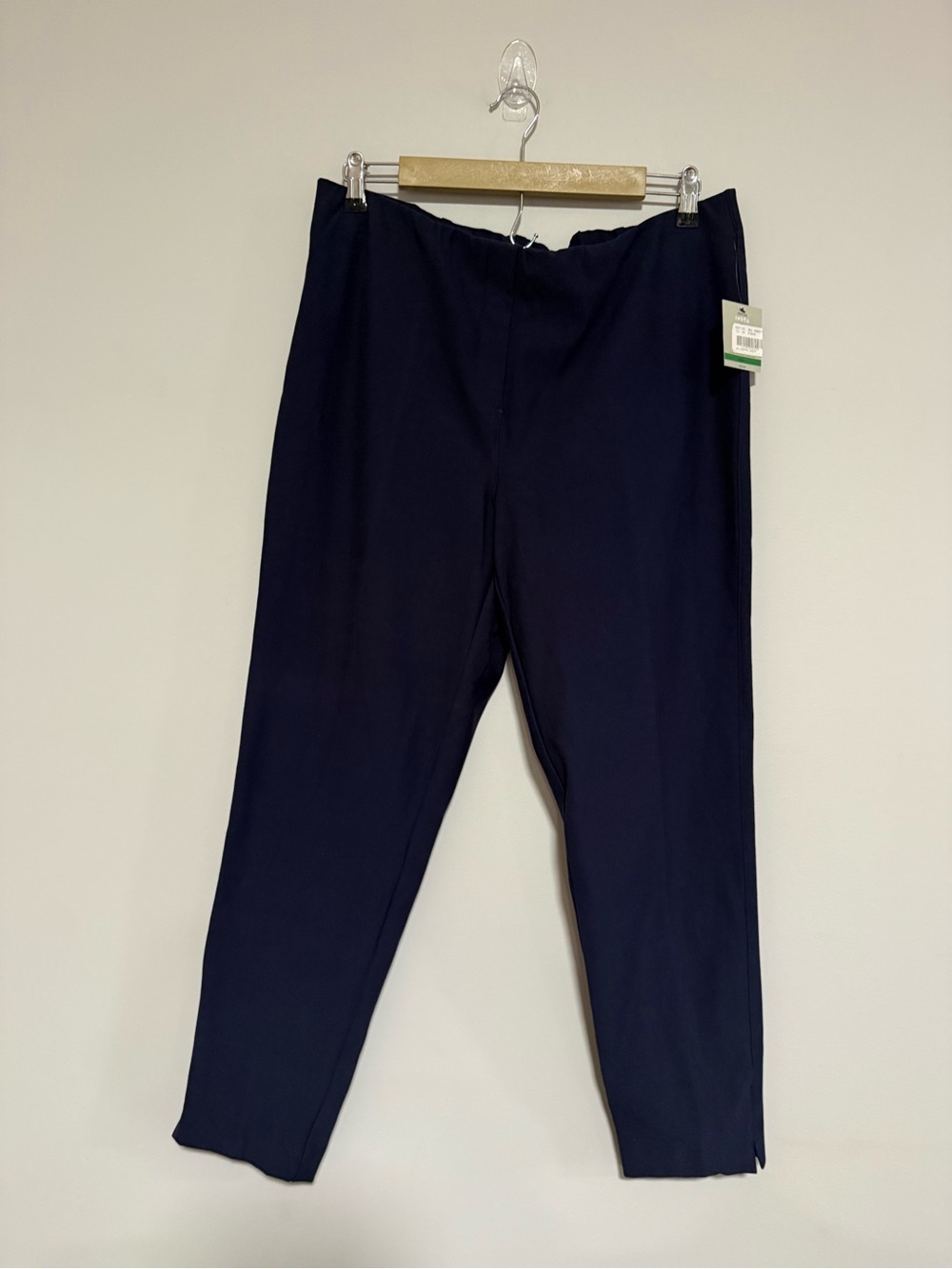 John Mark Navy Pull On Pants Size Large Classic Straight Fit Office Capsule NWT